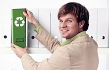 Businessman with green recycle folder